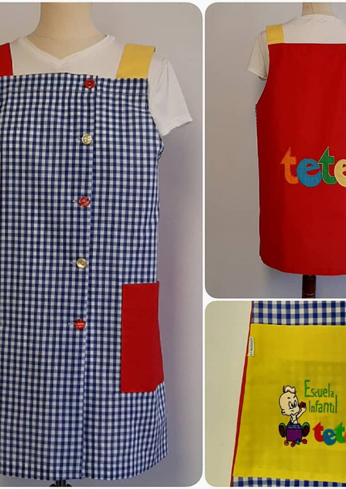 pichi cuadros azules y blancos y otro rojo